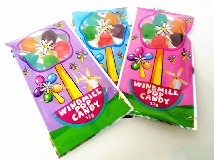 Windmill Shape Lollipop Multi fruit flavor Hard Candy Sticks Funny And