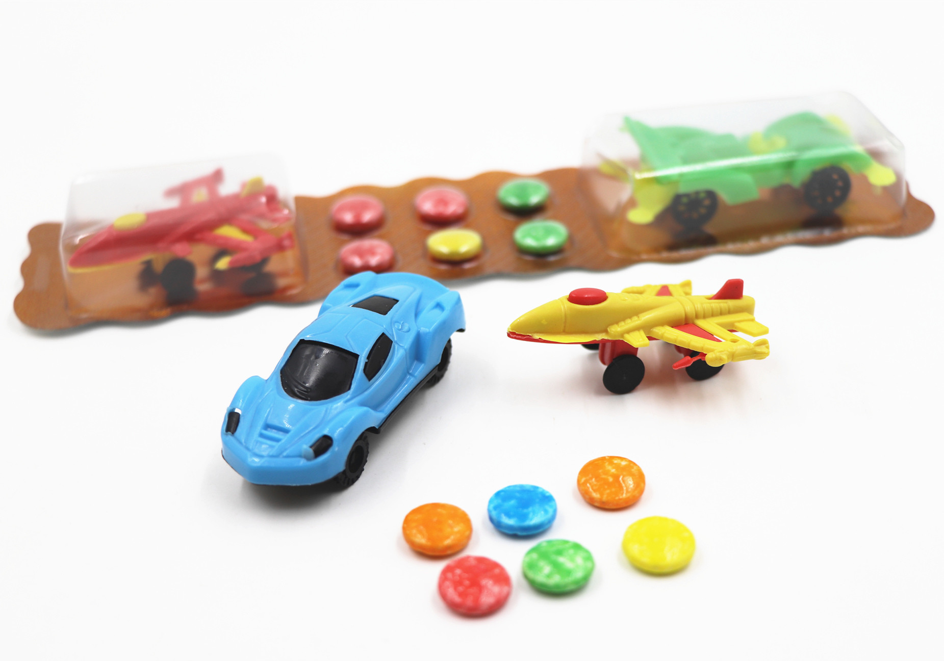 Halloween Novelty Compressed Candy With Funny Car Plane Toy