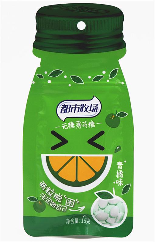 16 Grams Green Orange Taste Compressed Mint Candy