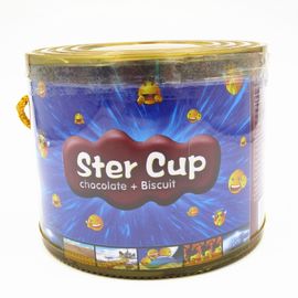4g Star cup Chocolate snack in PVC Jar Sweety Chocolate With Crispy Cookie