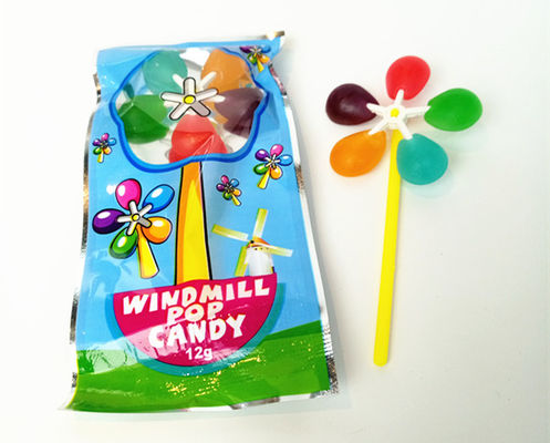 10g Windmill Shape Lolipop Candy Colorful Assorted Fruit Flavor Hard Candy