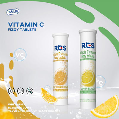 Vitamin C Dietary Supplement Tablets Orange And Lemon Flavors