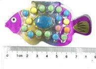 OEM 2.8g Fish Shape Compressed Fruity Hard Candy / Colored Powdered Sugar