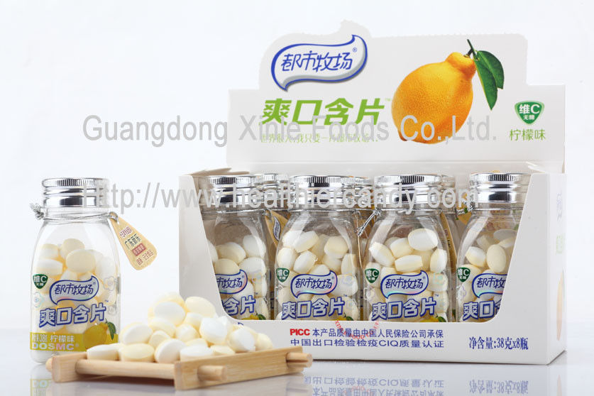 Mix Mint / Lemon Vitamin C Candy Sweets For Supermarket Shape Available