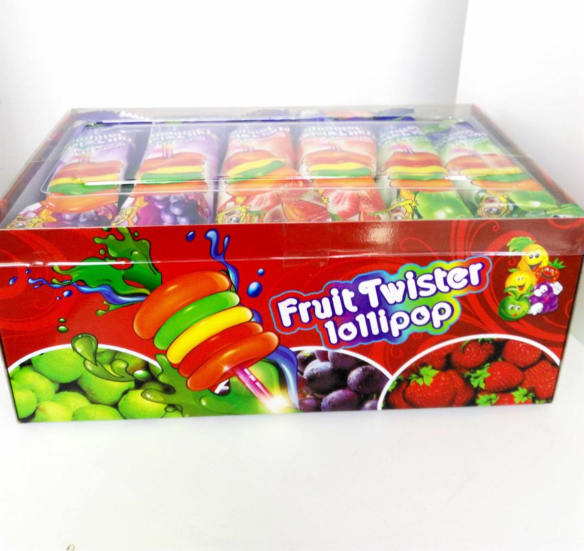 8g Colorful Multi Fruit Flavor Twist Lollipop Sweet And Healthy with Fluorescent sticks