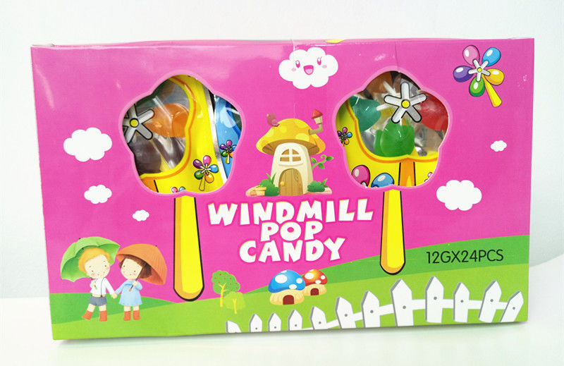 Windmill Shape Lollipop Multi fruit flavor Hard Candy Sticks Funny And