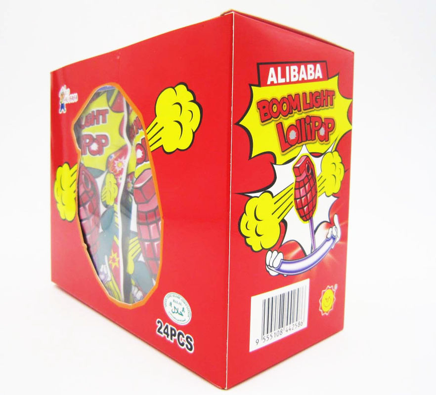 Grenade Shape Healthy Lollipop With Poping Candy / Low Calorie Hard Candy