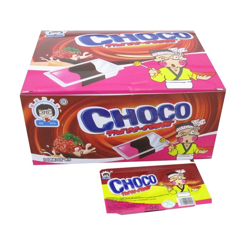 8g*36pcs Box Pack 3 In 1 Chocolate Chips Cookies Customize Flavors Milk , Strawberry And Chocolate Snack