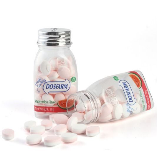 Functional mint candy Fresh breath Watermelon Sugar Free Mint Candy In Plastic Bottle Vitamin C