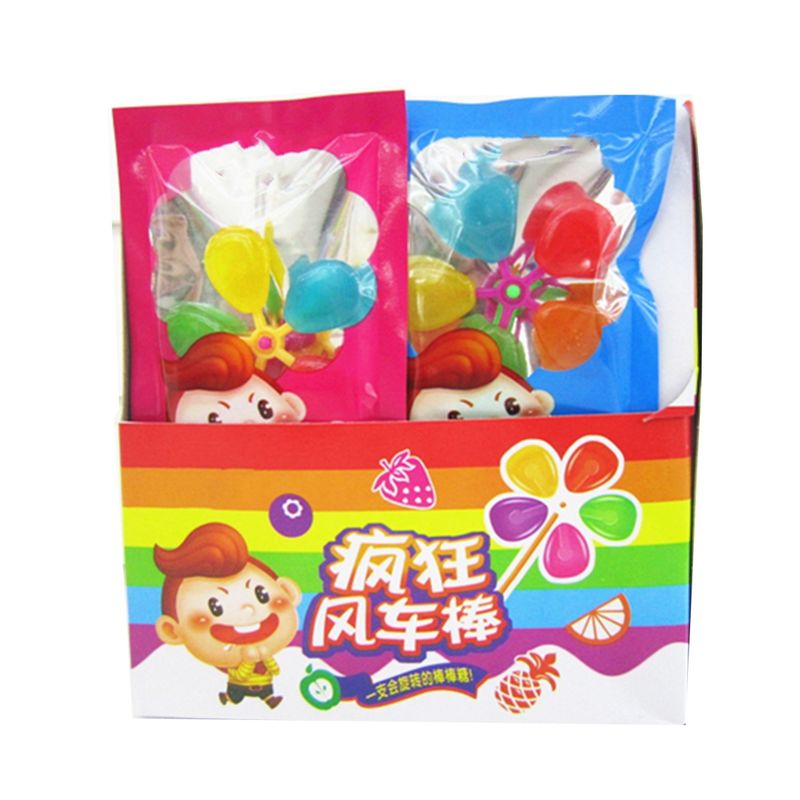 Hard Bolied Candy Windmill Shape Lollipop Party Candy With Assosrted Fruit Flavor