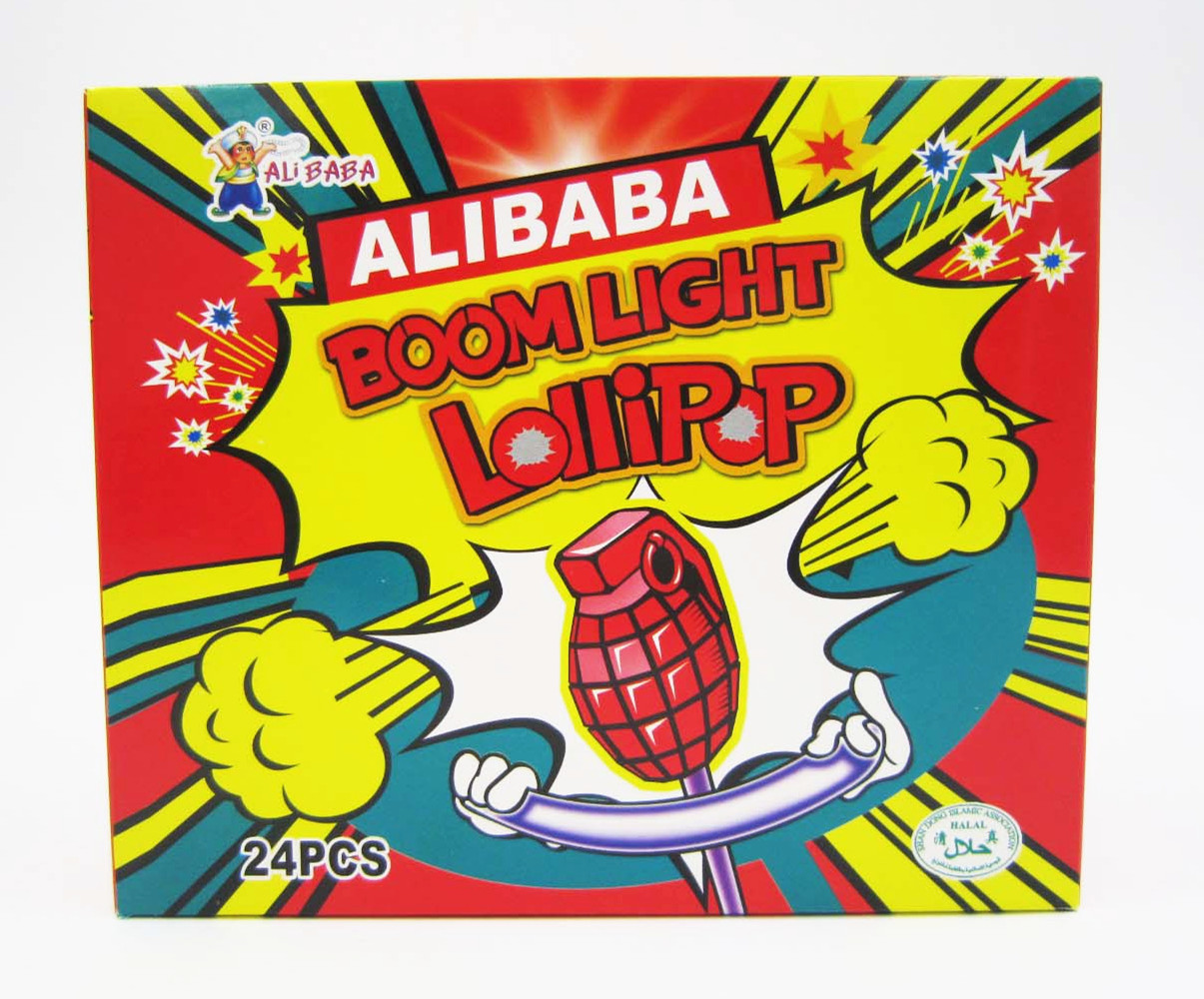 Grenade Shape Healthy Lollipop With Poping Candy / Low Calorie Hard Candy
