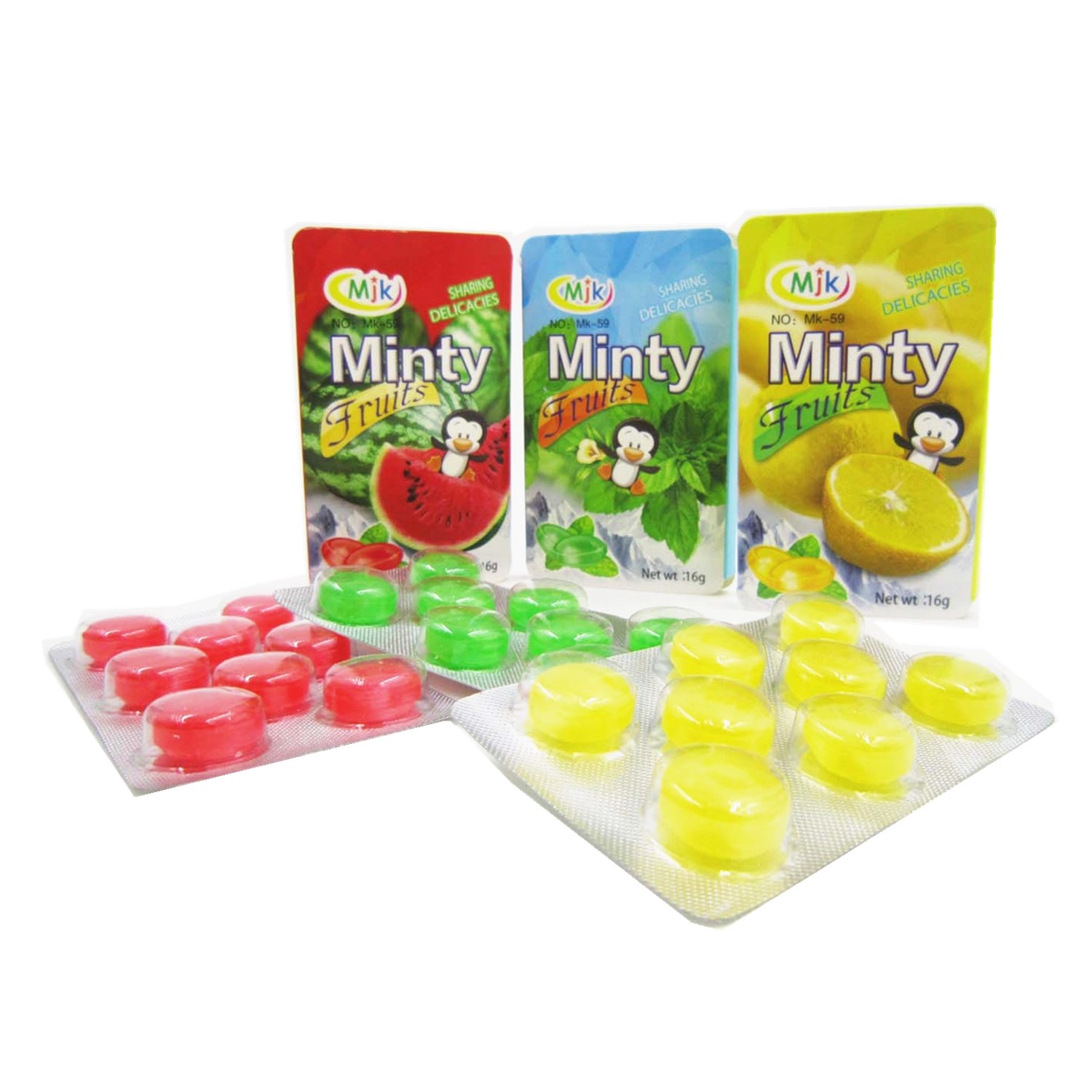 Colorful Healthy Hard Candy Minty Fresh Breath Sugar Assorted Fruit Flavor