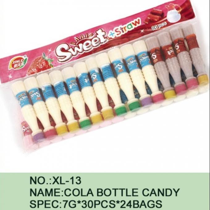 7g*30pcs Sweet and Sour Straw Bottle Cola flavor Sugar Powder Candy